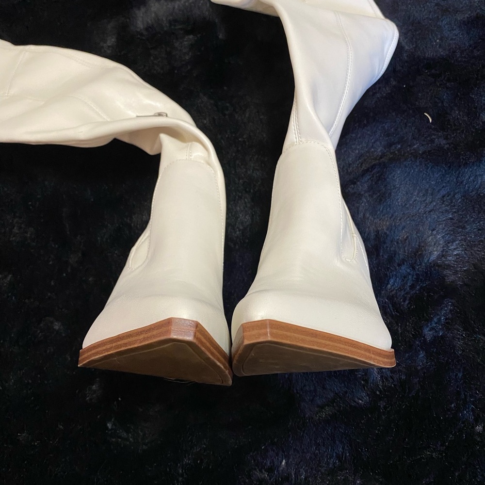 Marc Fisher Meyana Slouch Heeled Over the Knee Boots, Ivory, Size 9, EUC, - Picture 5 of 10